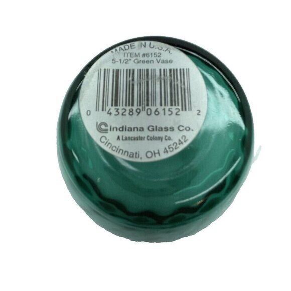 Vintage Indiana Glass Flower Vase Aqua Blue Swirled Diamond 3D Effect Ohio USA - Picture 7 of 12